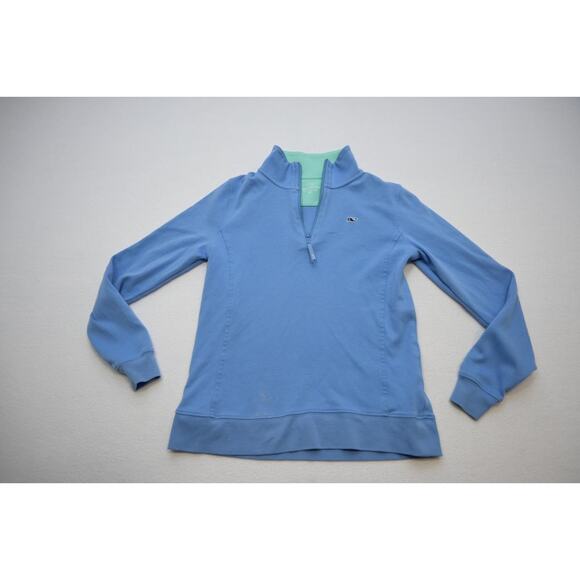 Vineyard Vines 1/4 Zip Sweater Blue Pullover Performance Womens Size XS XSMALL - Picture 1 of 5